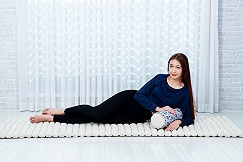 Image of Leewadee Small Yoga Bolster - Shape-Retaining Cervical Neck Roll, Tube Pillow for Comfortable Reading, Kapok Filling, 22 x 6 x 6 inches