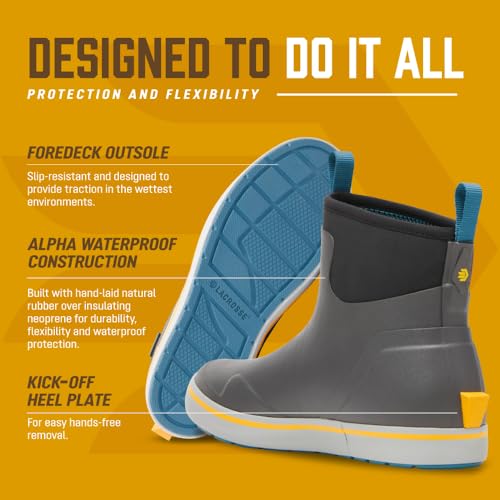 Image of LaCrosse Alpha Deck Boot 6-Inch - Waterproof Shoes for Men - Slip-Resistant Outsole & Deck Boots for Men - Quick-Dry Air-Circ Lining & Fishing Shoes