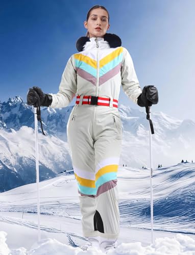 Women's GSOU SNOW One Piece Ski Suit for Outdoor Snow Sports
