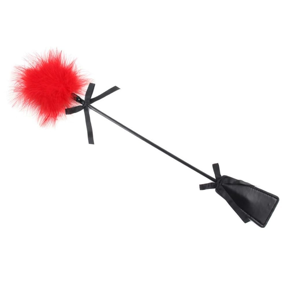 Cosquilleo íntimo con Plumas, Herramienta de Salud para Adultos, decoración con Lazo Adecuada para Hombres y Mujeres para Agregar un Toque de diversión, Rojo