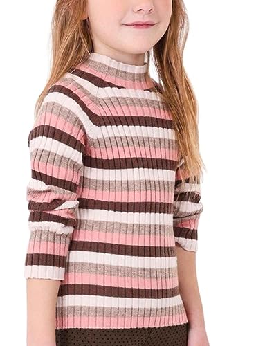 Mayoral Rib Mockneck Sweater for Girls Nude-Choco4