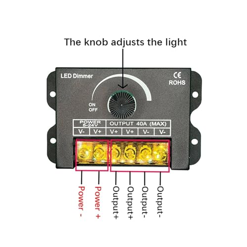 Variateur LED 12V 24V 40A avec télécommande pour ruban monochrome - 6