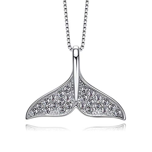 Collier cristaux queue de poisson bijoux argent Sterling 925 femme