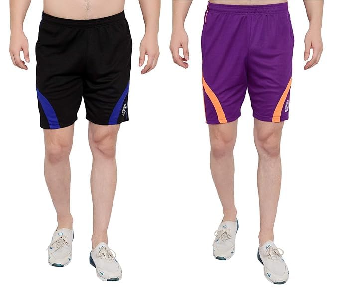 Image of DIA A DIA Men's Polycotton Running Sports Gym Shorts Pack of 2