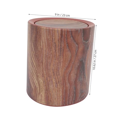 Caneca de basura rectangular con tapa abatible color café miniatura 2