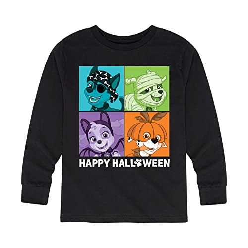 HYBRID APPAREL - Paw Patrol - Happy Halloween Character Grid - Toddler and Youth Long Sleeve Graphic T-Shirt