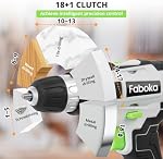 21V Cordless Drill Set, Power Drills Kit with 2.0A Battery and Charger, Electric Driver/Drill Bits, Max Torque 40Nm, 3/8-Inch Keyless Chuck, Variable Speed, with LED Light