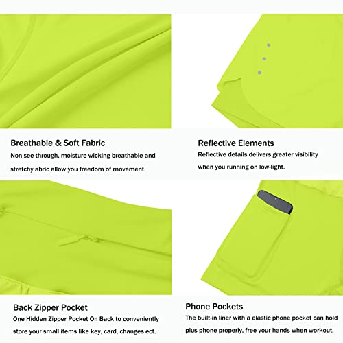 Ksmien Women's 2 In 1 Running Shorts - Lightweight Athletic Workout Gym Yoga Shorts Liner With Phone Pockets #TOP3