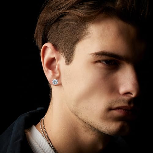 Hopply 3 Pairs Hypoallergenic Titanium Earrings for Sensitive Ears,Screw Back Surgical Stainless Steel 5A Cubic Zirconia Piercing Sleeper Stud Earrings3