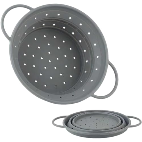 Faltbares Silikon Sieb BPA-Frei & Hitzebeständig für Pasta Gemüse & Obst 28 x 22.5 cm