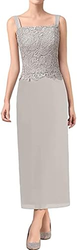 Miniatura 4 de Noufany 2 PCS Outft para invitados de boda Vestidos de encaje cuello cuadrado madre de la novia vestido con chaqueta NY 028