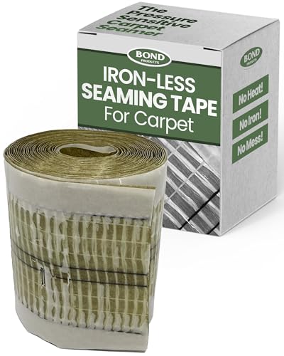 Bond Heatless Carpet Tape - Seam Adhesive for Carpet Repair, Rug Binding, & Upholstery - DIY Binding & Joining Tape - Outdoor Tape & Seam Sealer - Self-Adhesive 15 Ft Roll