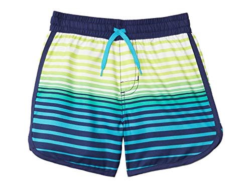 Hatley Boy's Cool Stripes Swim Shorts (Toddler/Little Kids/Big Kids) Blue 7 (Little Kid)