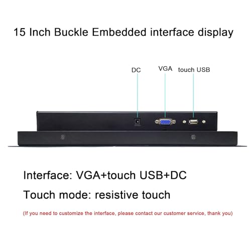 Image of 1pc 10 12 15 17 Inch Embedded Industrial Computer Monitor with Resistive Touch Screen Display PC Panel VGA Touch USB Interface(15 inch VGA USB)