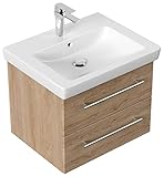 Badmöbel mit Villeroy & Boch Subway 2.0 Waschbecken 60 cm Eiche hell