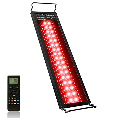 NIKEEYEN Rampe LED Aquarium avec Télécommande, 24W 45cm Éclairage Réglables à Spectre Complet pour Plantes aquarium d‘eau douce