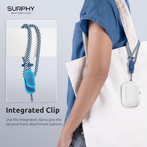 Image of SURPHY 2 Pack Phone Lanyard, Phone Wrist Strap for Case, Camera Wrist Strap | Ultra-Light 2-Color Braided Phone Strap, Cellphone Charm Strap, Anti-Lost Wrist Lanyard for Women and Men, Blue Jay Gray