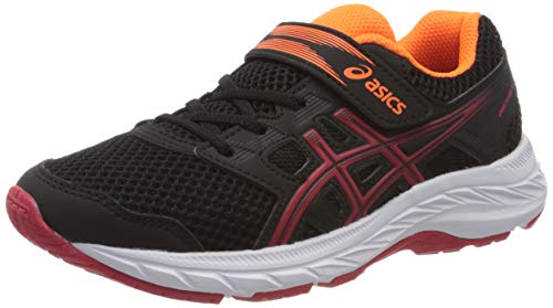 ASICS Contend 5 Little Kid Running Shoe, Black/Speed Red, 10 Little Kid