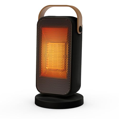 YAZEKY Stufa Elettrica Basso Consumo, 1200W Termoventilatore Portatile Silenzioso con Riscaldamento Rapido, 3 livelli di potenzadue e Protezione di Sicurezza per Camere da Letto e Uffici(20 m²)