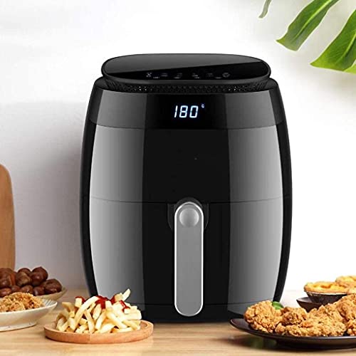 WYCGD Heißluftfritteuse Heißluftfritteuse Home Multifunktions 5L Große Kapazität Ölfreie Fettarme Pommes Frites Maschine Exquisite (Farbe : Schwarz) Schwarz – Bild 3
