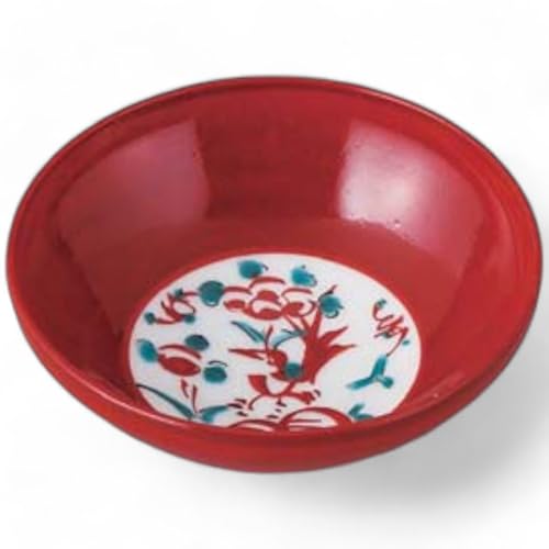 ???(Sho Bifu) Takumikaze Arita Ware Small Bowl, Vermilled Flower and Birds Sake Cup, Small Included, Made in Japan