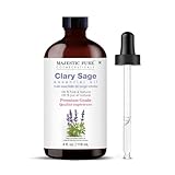 Majestic Pure Essential Oil with Glass Dropper - 100% Pure and Natural - Essential Oils for Diffuser, Aromatherapy, Soap and Candle Making, Clary Sage Essential Oil, Clary Sage Oil, 4 Fl Oz
