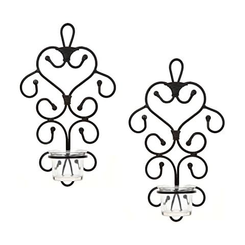 Conjunto de 2 Candelabros de Pared de Hierro Hosley Cover