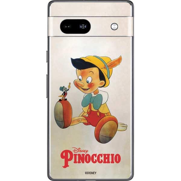 Skinit Decal Phone Skin Compatible with Google Pixel 7a - Officially Licensed Disney Pinocchio Vintage Portrait Design