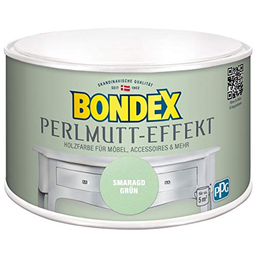 Bondex 424270 Perlmutt- Effekt smaragd gruen 0,5 L für 5 m² - Dekorationsfarben mit dezentem Perlmutt-Glanzeffekt - auch für Wände geeignet