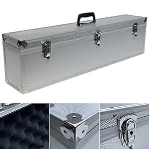 Aluminium koffer zilver kubusschuim deksel afneembaar 83 cm lange koffer aluminium transportbox