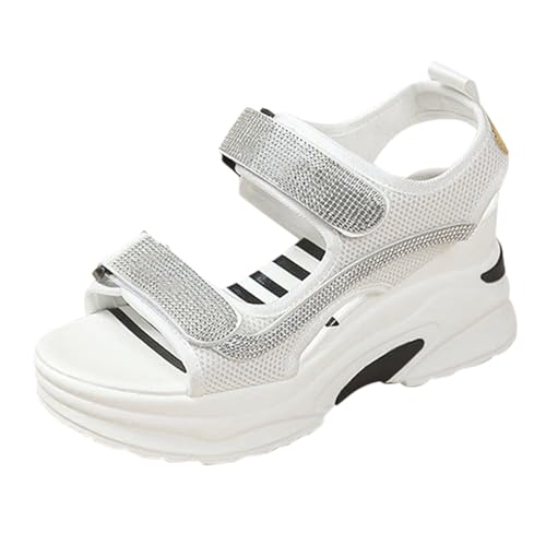Sandales de sport à plateforme haut de gamme pour femme en blanc épuré taille 39.5