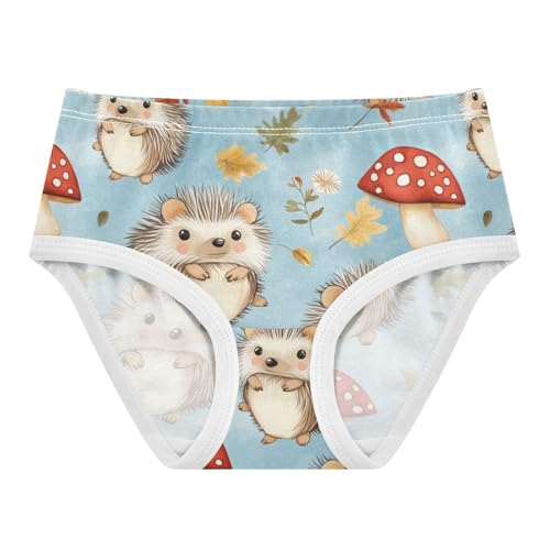 Wusikd Cute Hedgehogs Girls' Underwear Cotton Mushroom Girls Briefs Soft Toddler Underwear 2T