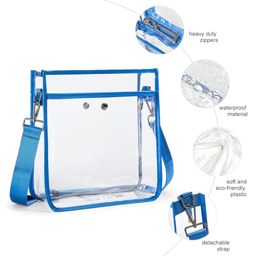 Image of Bluome Clear Bag for Stadium Events 12x12x6, Clear Purses Stadium Bag Crossbody Purses for Concerts Football Games Travel