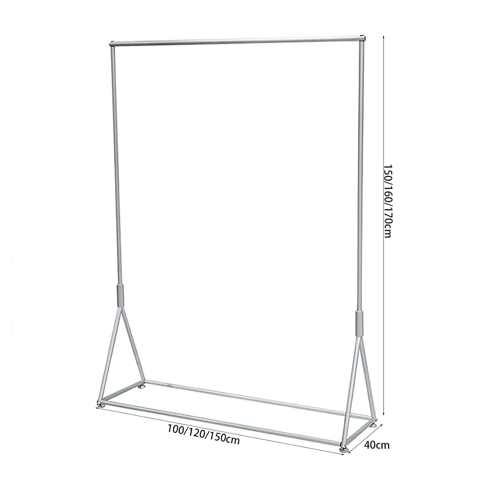 Elegancki srebrny wieszak na ubrania z panelami dla kobiet, 120 x 170 cm, prosty styl, do użytku domowego, wszechstronny stojak na ubrania, idealny do nizowania i eksponowania ubrań.