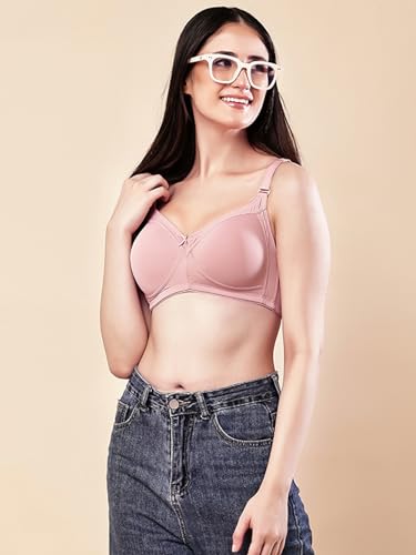Image of Womens Seamless Padded Bra | Non Wired | Detachable Straps | Everyday Comfort | Full Coverage