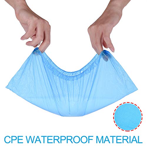 100 Pcs（50 Pairs）Shoe Covers Disposable, Green Convenience, Recyclable, Boot Cover, Waterproof, Non Slip, Dust Proof, One Size Fit All, Durable Cpe Material, Blue, Protect Your Shoes, Floor, Carpet #TOP3