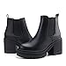 firelli Women Fashion Chelsea Boots Platform Boots Classic Ankle Booties (9.5,Black)
