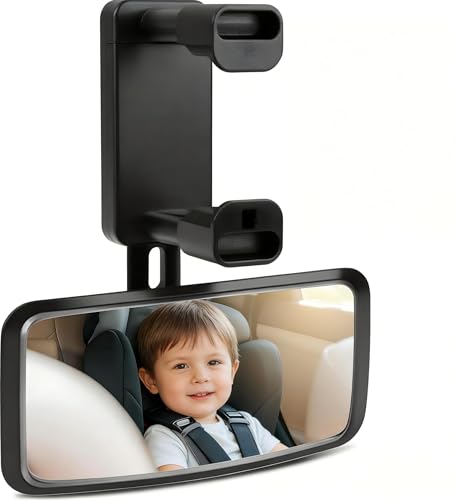 Rétroviseur Voiture Bébé, Miroir Bébé Siège Arrière, Rotation 360° Vue Large, Ajustable...