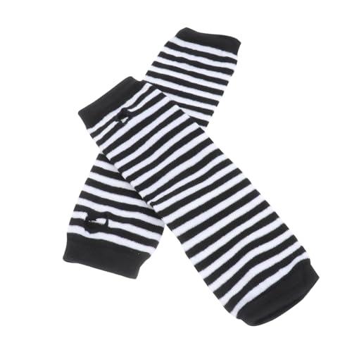 Striped Arm Warmers Knit Fingerless Long Gloves for Winter Warmth Suitable for Boys for Driving Texting and Outdoor Activities