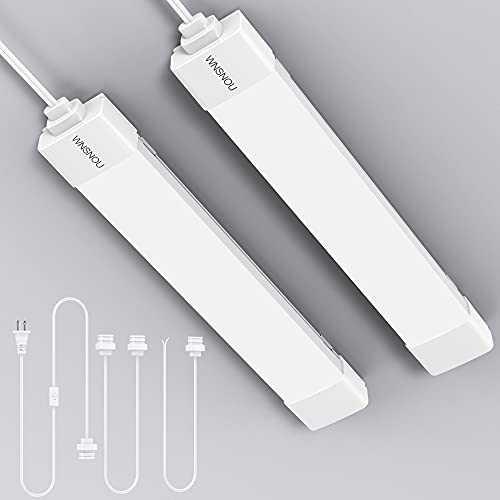 WNSNOU Luz de enchufe, luz LED para tienda, tubo de luz LED impermeable y enlazable, cable de enchufe con interruptor NO/apagado, 5000 K, 16 W, 1700 lm, 1.4 pies, luces LED de techo y armario, luces