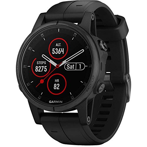 Garmin Fēnix, 5S Plus, Sportuhr, Bluetooth, 240 x 240 Pixel, schwarz