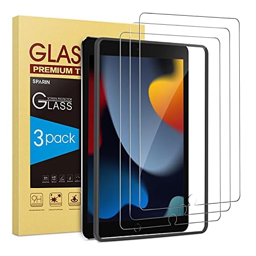 SPARIN (3 Pack) Screen Protector for iPad 8th 7th Generation, Tempered Glass for iPad 10.2 2020 2019 Released (iPad 8, iPad 7)