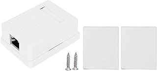 2 Pcs Desktop Information Junction Box RJ45-8P8C CAT6 Single Port Shielded Networks Cabling Mount 6 * 5 * 5 Networks Ethernet Box Wall Mount