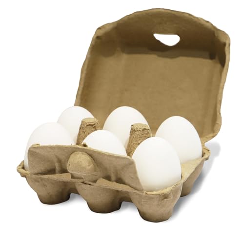 AniForte Toneier für Hühner 6 Stück – Bruteier, Gipseier Hühner, Naturgetreue Nesteier, Legeeier zur Bruthilfe, künstliche Hühnereier, Eier für Nestplatzbestimmung, Fake Egg, Ei Attrappe
