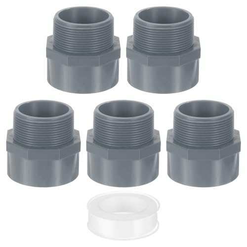 Adaptador de tubería de PVC de 2 pulgadas manguito de 2 vías roscado macho pack de 5 unidades 2