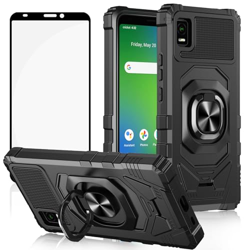 Ailiber for AT&T Vista Phone Case, [Not Fit AT&T Vista 2], Case with Screen Protector, Ring Kickstand for Magnetic Car Mount, Military Grade, Heavy Duty Shockproof Protective Durable Cover-Black