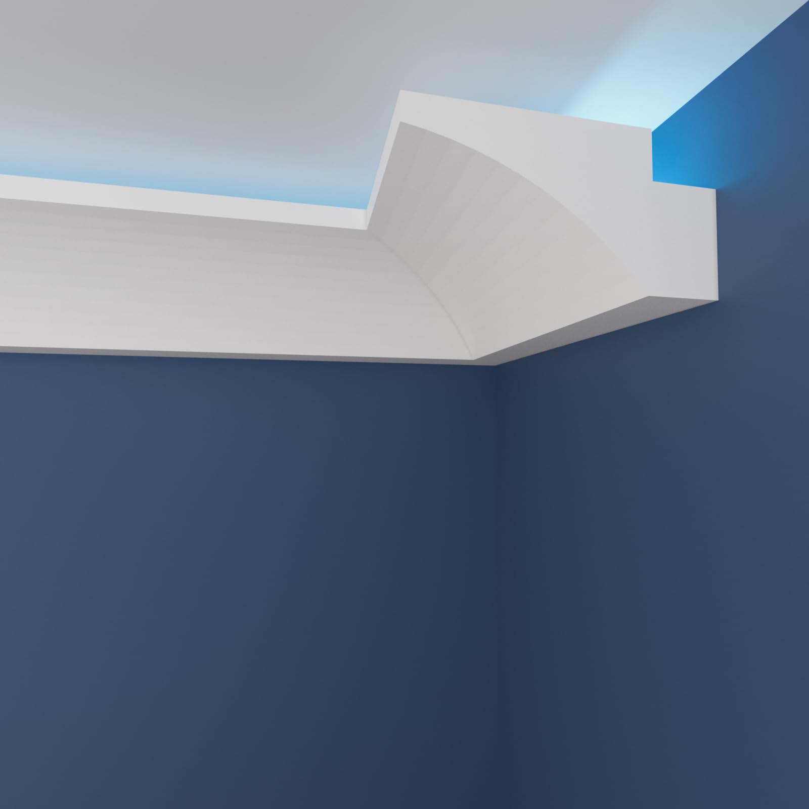 WOLDECOR Modern LED Ceiling Coving Cornice–Stylish XPS Lightweight Moulding Trim,Easy DIY Installation,Durable Decorative Coving for Walls and Ceilings with LED Lights (WLZ31, 6 Meters) — image 1