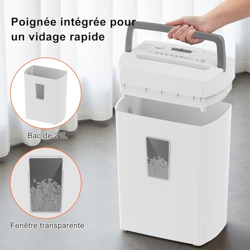 Destructeur de documents Bonsaii C275-B micro-coupe P4 bac 21L - 6