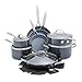 GreenPan Valencia Pro Céramique Anodisée Saine Antiadhésive Batterie de Cuisine de 16 Poêles,Fête des Mères,Sans PFAS,Inclus Poêles à frire,Sauteuses,Casseroles,Induction,Lave-vaisselle,Four,Gris
