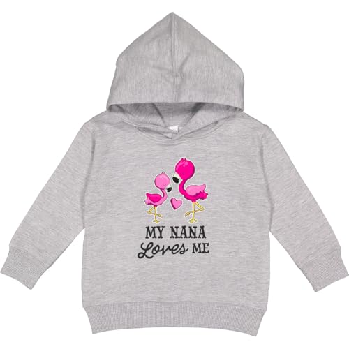 inktastic My Nana Loves Me with 2 Flamingos Toddler Hoodie 2T Heather 2f142